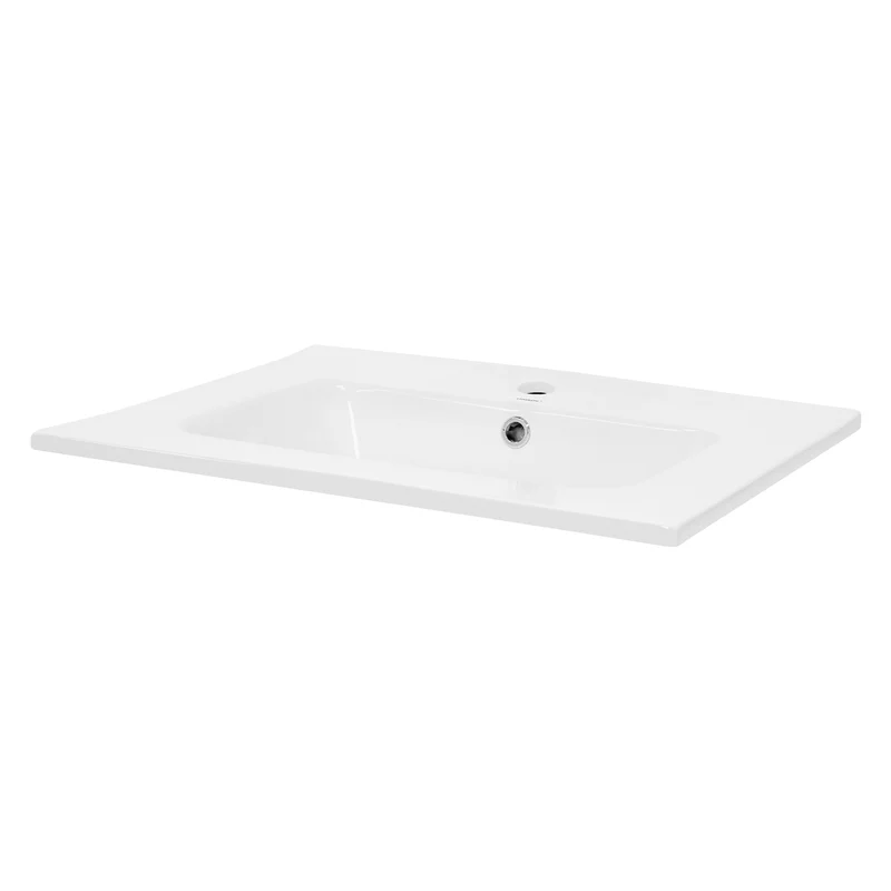 Waschbecken 61x16,5x46 cm Weiß aus Keramik LuxeBath
