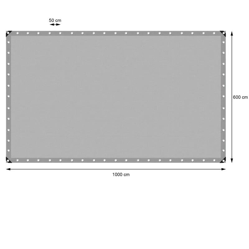 Abdeckplane Gewebeplane mit Ösen 6x10 m 260g/m² in Grau aus PE