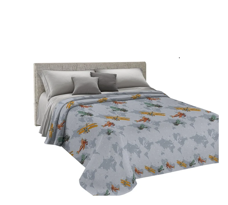 Copriletto estivo made in Italy 100% cotone linea Aerei Il Gruppone
