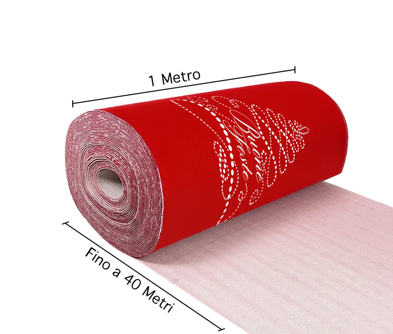 Rotolo 1x40 Metri Passatoia Tappeto Rosso Negozi Red Carpet Matrimoni Natale Cerimonie Eventi Natalizio Vetrina Negozio