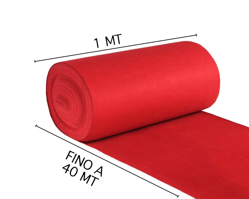 Rotolo 1x40 Metri Passatoia Tappeto Rosso Negozi Red Carpet Matrimoni Natale Cerimonie Eventi Natalizio Vetrina Negozio