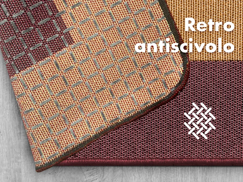 Tappeto Cucina Antiscivolo Assorbente Bordato Made in Italy Rosso