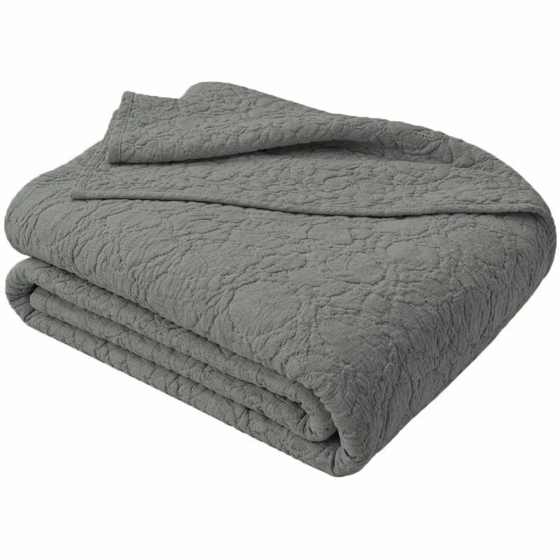 Copriletto in Cotone Stonewashed con Lavorazione a Rilievo - Manner