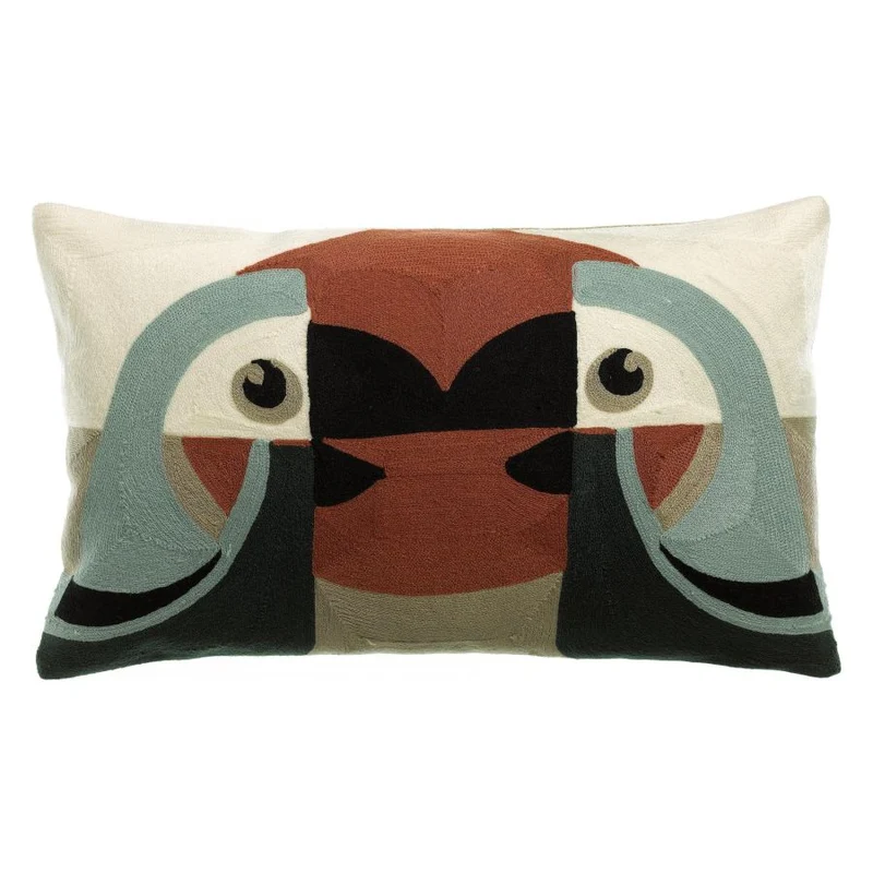 Cuscino in Puro Cotone Ricamato - Loro
