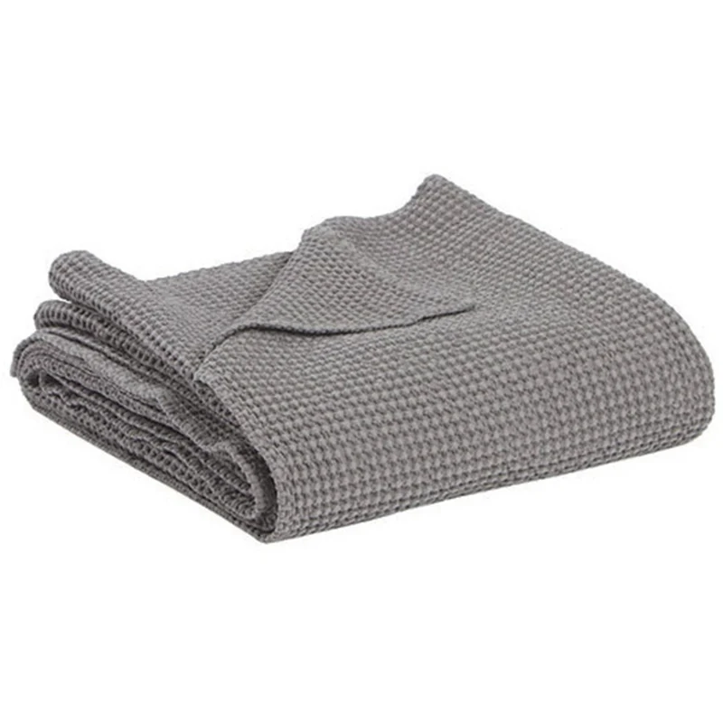 Copriletto a Nido D'Ape StoneWashed in Cotone Riciclato Tinta Unita - Maia Recycle