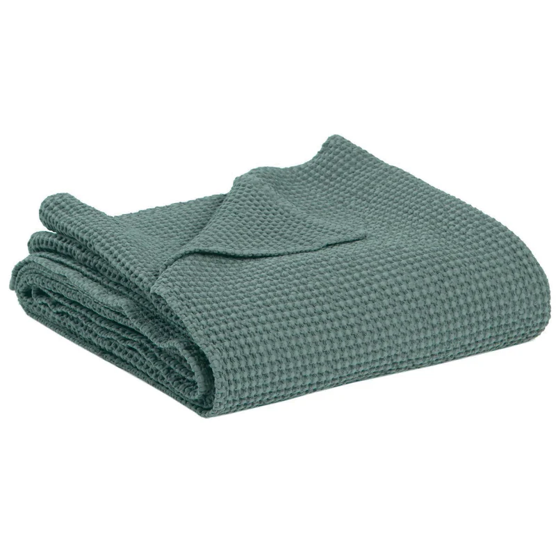 Copriletto a Nido D'Ape StoneWashed in Cotone Riciclato Tinta Unita - Maia Recycle