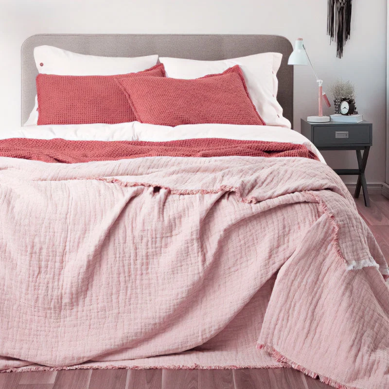 Copriletto in Cotone Stonewashed con Frangette - Mellow
