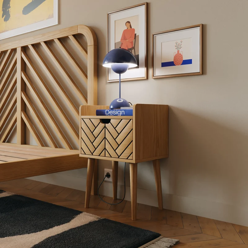 Comodino in legno Alba