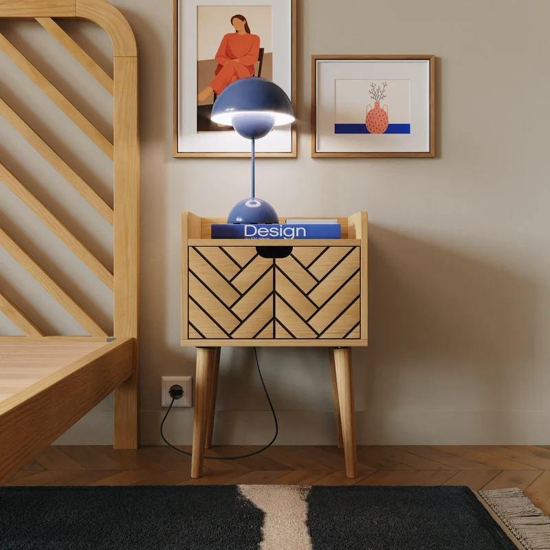 Comodino in legno Alba
