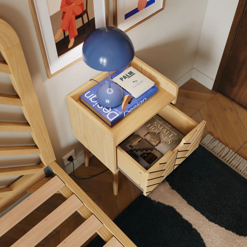 Comodino in legno Alba