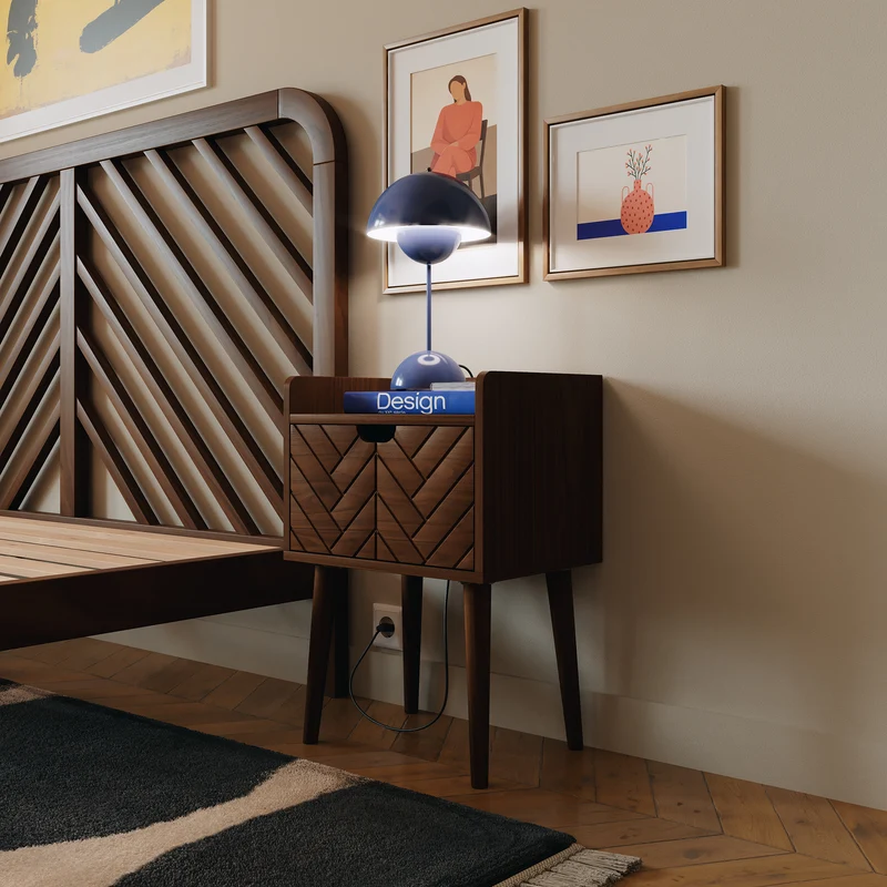 Comodino in legno Alba