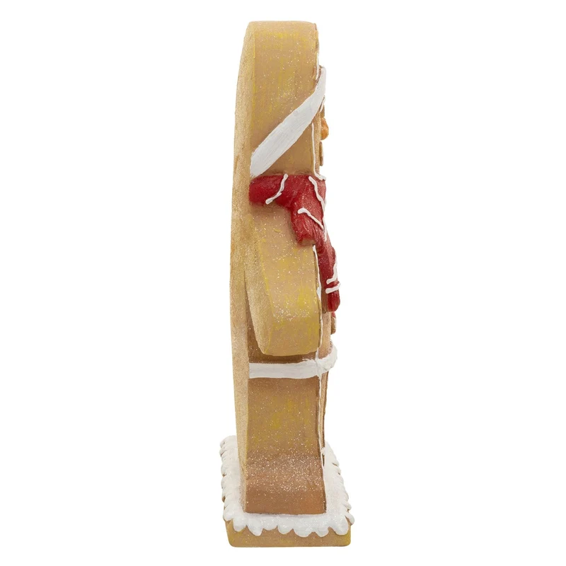 ECD GERMANY | Lebkuchenmann-Figur mit LED-Beleuchtung 76 cm Braun Weihnachtsdeko Innen Lebkuchenfigur Mütze & Schal Weihnachtsfigur Batteriebetrieben