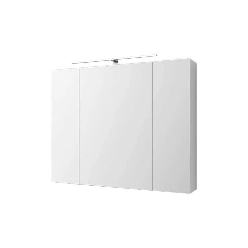 Spiegelschrank 3-Türig mit LED-Beleuchtung 90,4x72x15 cm Weiß ML-Design