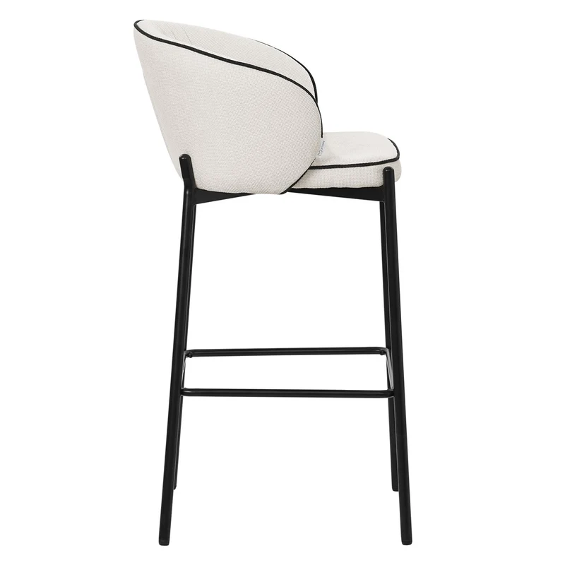 B-Ware Barhocker 2er Set Beige 50x101x54 cm mit Rückenlehne und Fußstütze bis 120 kg ML-Design