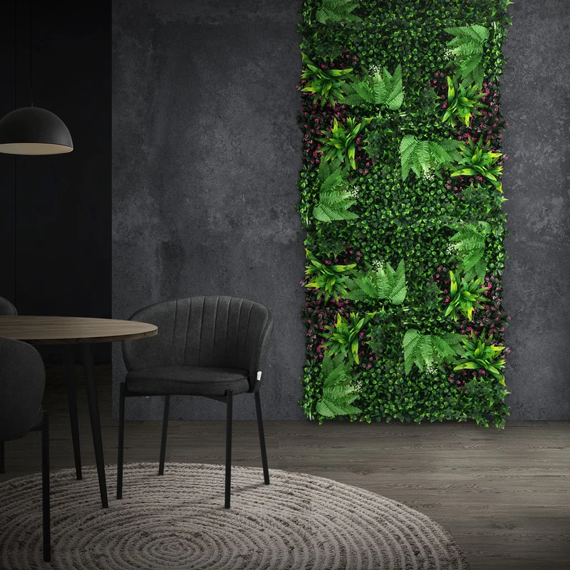 ECD Germany | Künstliche Pflanzenwand Jungle Fern 4er Set 50x50 cm Grün Kunstpflanzen Wandpaneele Indoor OutdoorBlumenwand Sichtschutz Wandpflanzen