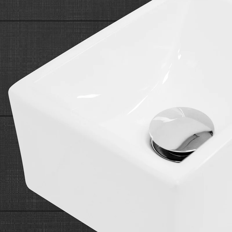 LuxeBath | Waschbecken Eckig ohne Überlauf aus Keramik Waschplatz Handwaschbecken für das Badezimmer