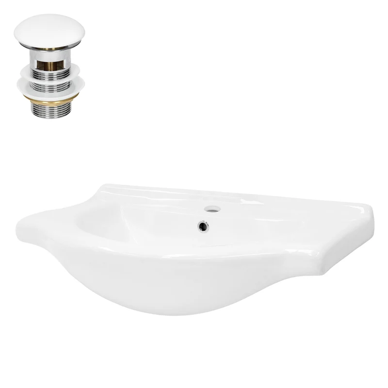 LuxeBath | Waschbecken Oval mit Überlauf aus Keramik Waschplatz Handwaschbecken für das Badezimmer