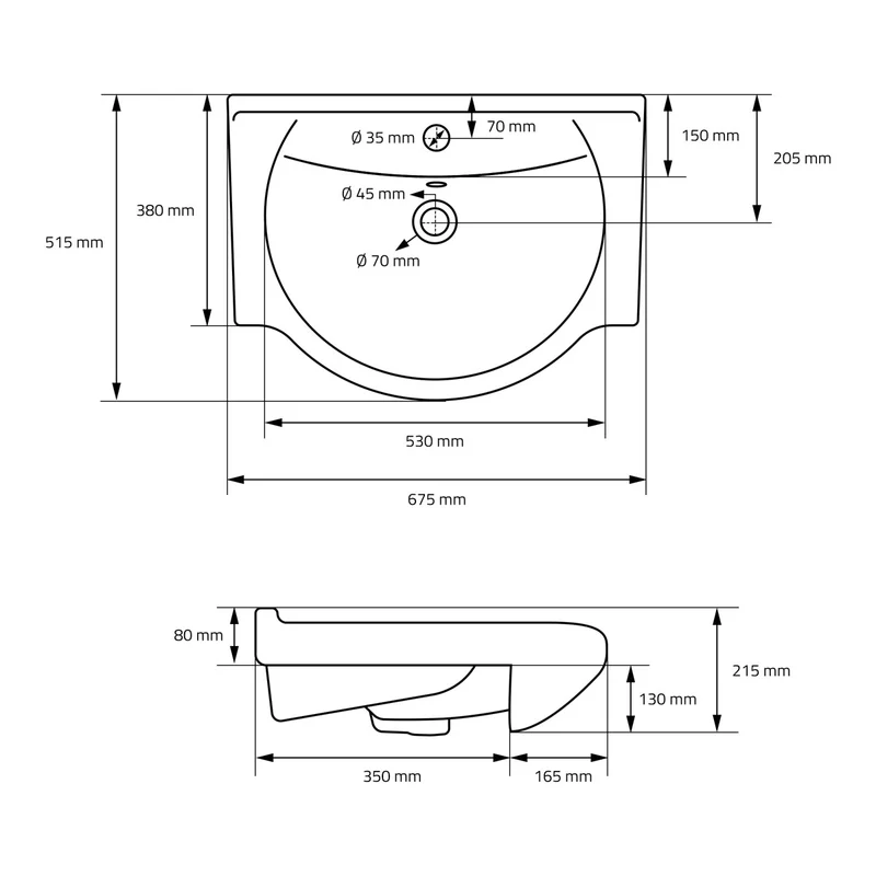LuxeBath | Waschbecken Oval mit Überlauf aus Keramik Waschplatz Handwaschbecken für das Badezimmer