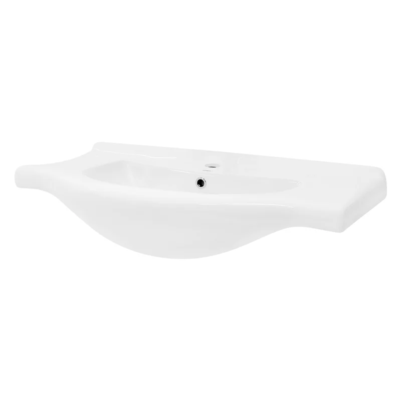 LuxeBath | Waschbecken Oval mit Überlauf aus Keramik Waschplatz Handwaschbecken für das Badezimmer