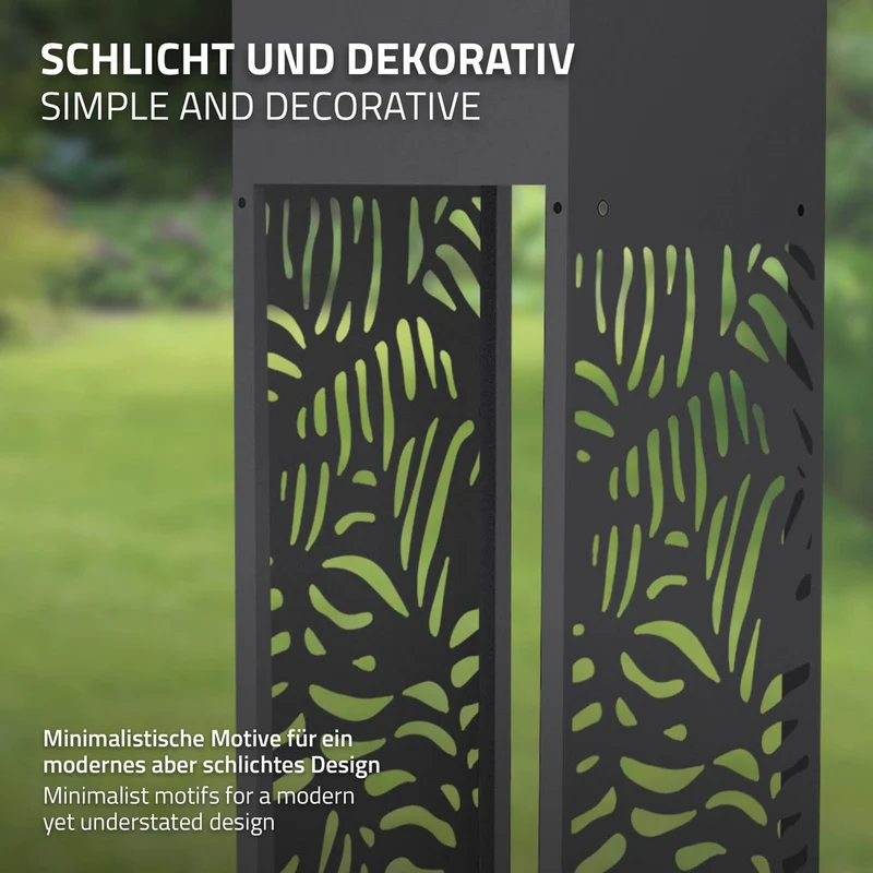ML-DESIGN | Kaminholzregal Innen Außen mit Pflanzkasten 30x111 cm Stahl verzinkt Anthrazit Brennholzregal Metall Holzstapelhilfe wetterfest Holzlager