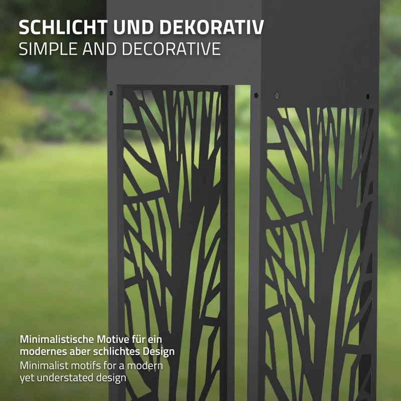 ML-DESIGN | Kaminholzregal Innen Außen mit Pflanzkasten 30x111 cm Stahl verzinkt Anthrazit Brennholzregal Metall Holzstapelhilfe wetterfest Holzlager