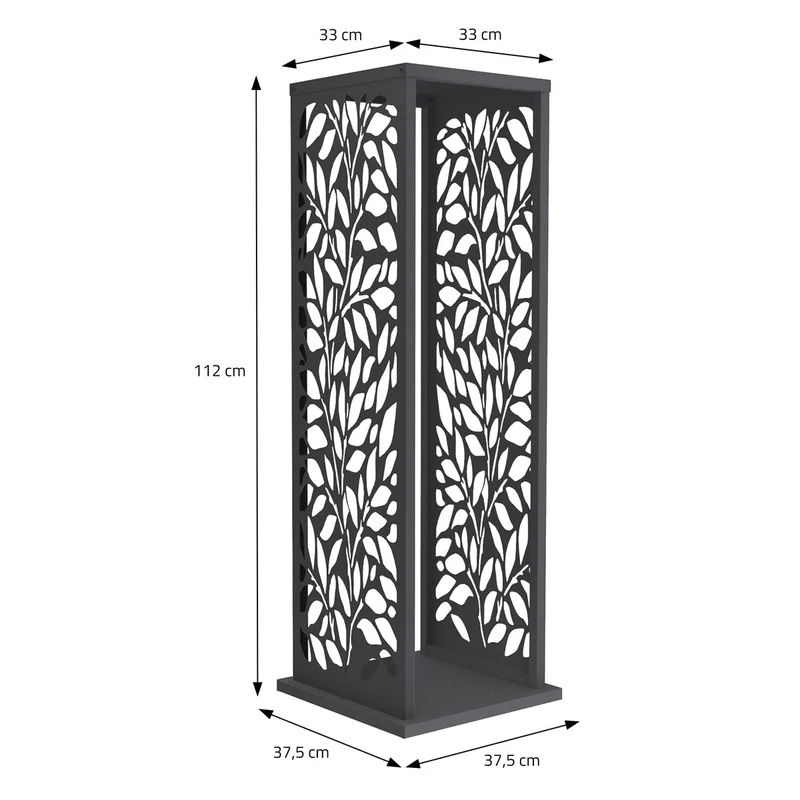 ML-DESIGN | Kaminholzregal Innen Außen 37,5x37,5x112 cm Stahl verzinkt Anthrazit Brennholzregal Metall Holzstapelhilfe wetterfest Säulen-Holzlager