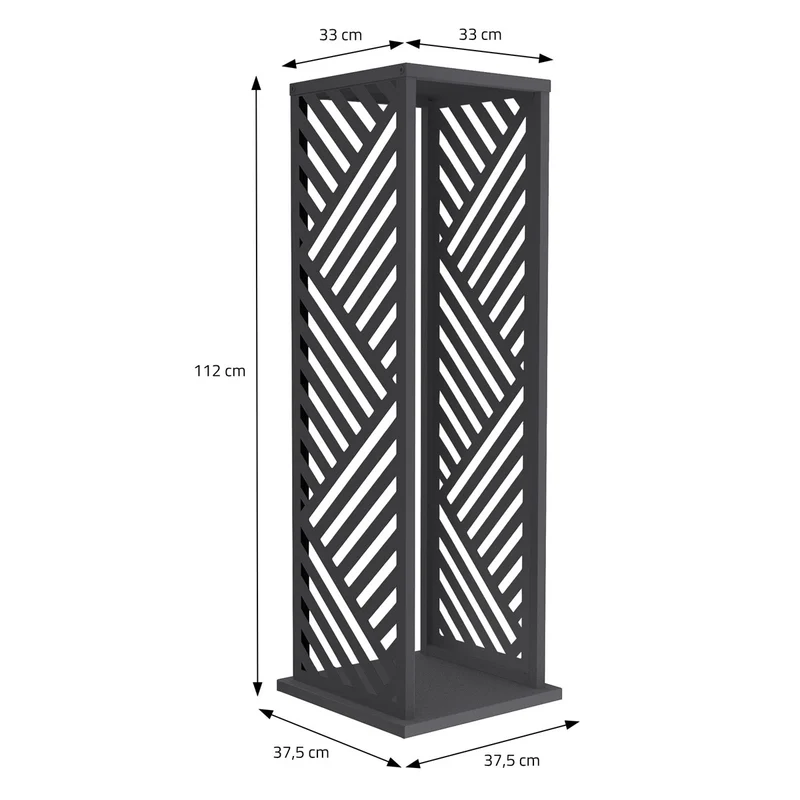 ML-DESIGN | Kaminholzregal Innen Außen 37,5x37,5x112 cm Stahl verzinkt Anthrazit Brennholzregal Metall Holzstapelhilfe wetterfest Säulen-Holzlager