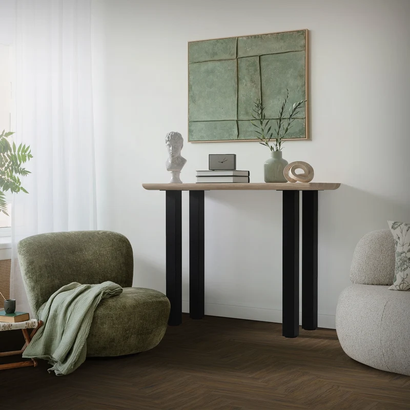 B-Ware 4er Set Tischbeine I-Design 90 cm Schwarz glänzend Stahl pulverbeschichtet eckig Profil 8x8 cm Höhenverstellbare Möbelfüße 1-4cm ML-Design