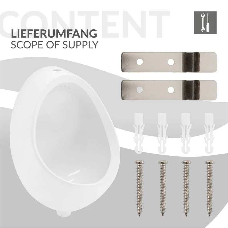 Urinal Pissoir aus Keramik mit Zulauf von Oben Luxebath