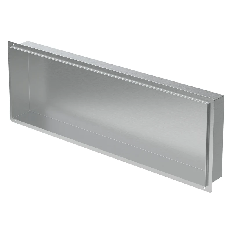 Duschnische 90x30 cm Silber aus Edelstahl Unterputz Rahmen Wandnische Duschablage LuxeBath