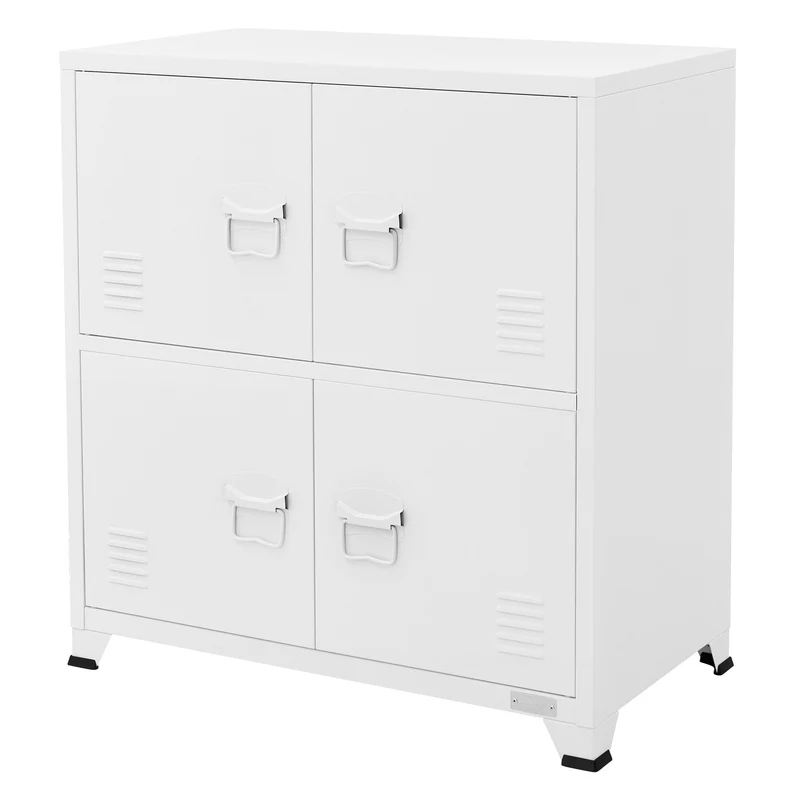 ML-Design | Aktenschrank mit zwei Ebenen Magnetverschluss 75x40x80,5 cm aus Stahl, Büroschrank