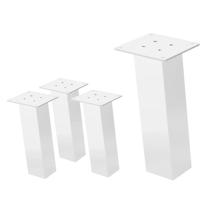 ML-Design | 4er Set Tischbeine schräg I-Design aus pulverbeschichteter Stahl, höhenverstellbare Möbelfüße