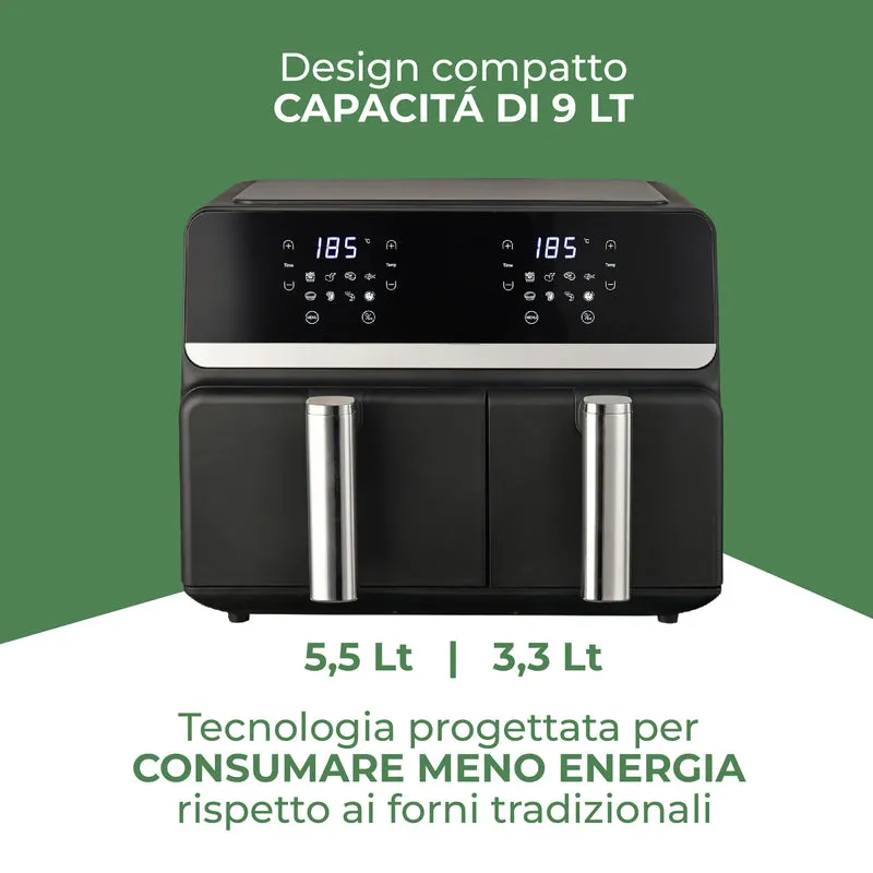 Friggitrice ad Aria 9L Doppio Cestello Digitale XXL Il Gruppone