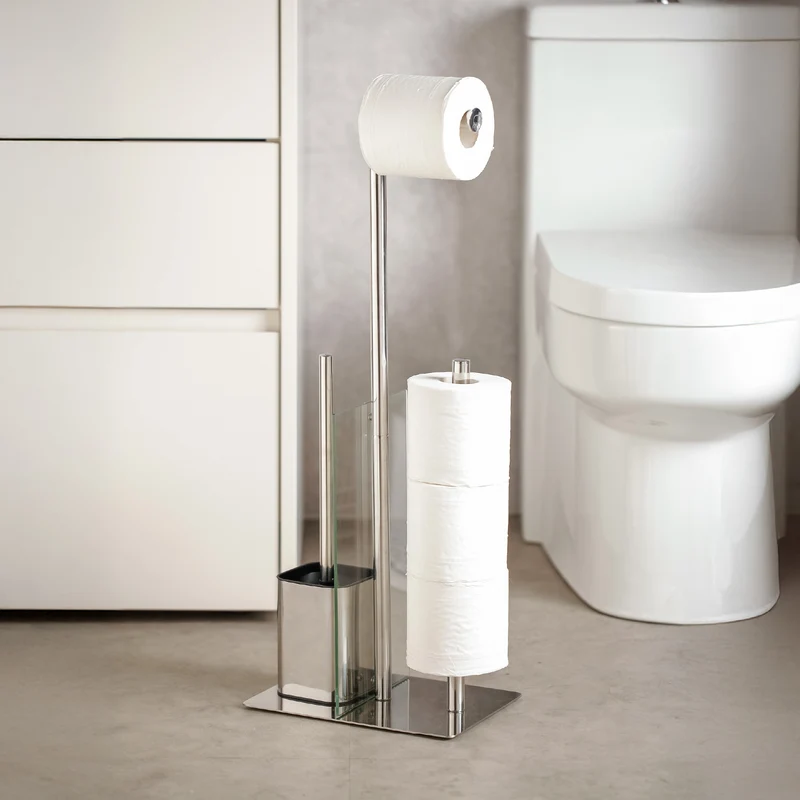 Accessori Bagno da Terra in Acciaio Inox – Piantana Porta Rotolo Il Gruppone