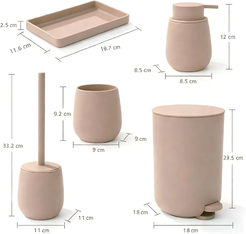 Set Accessori Bagno 6 Pezzi in ABS Il Gruppone