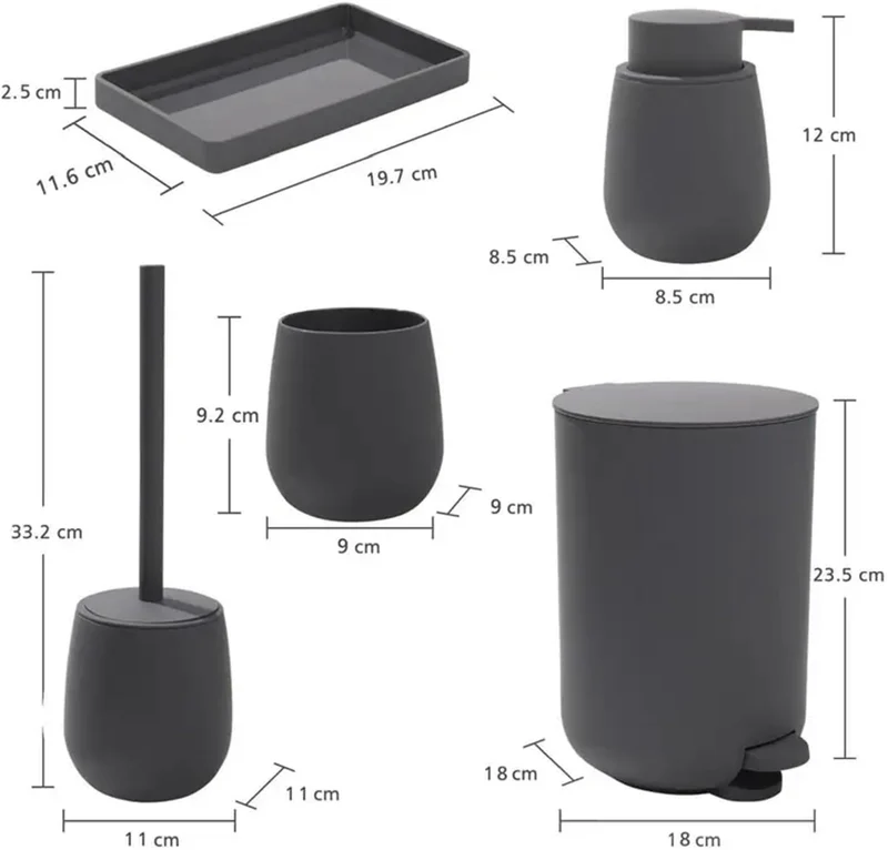 Set Accessori Bagno 6 Pezzi in ABS Il Gruppone