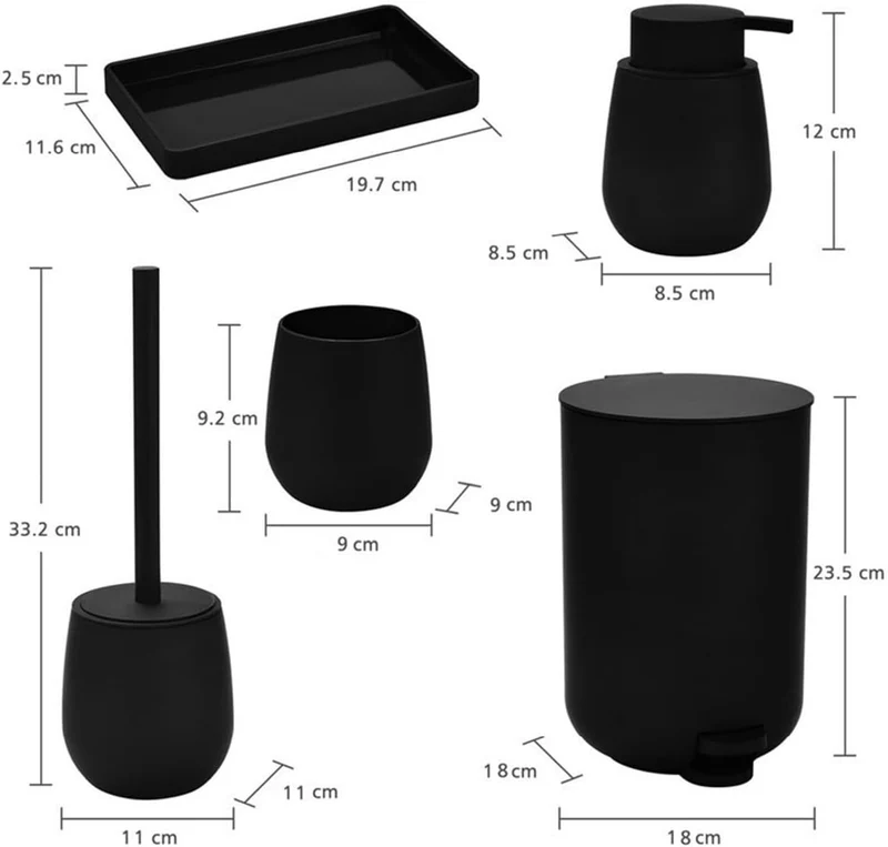 Set Accessori Bagno 6 Pezzi in ABS Il Gruppone