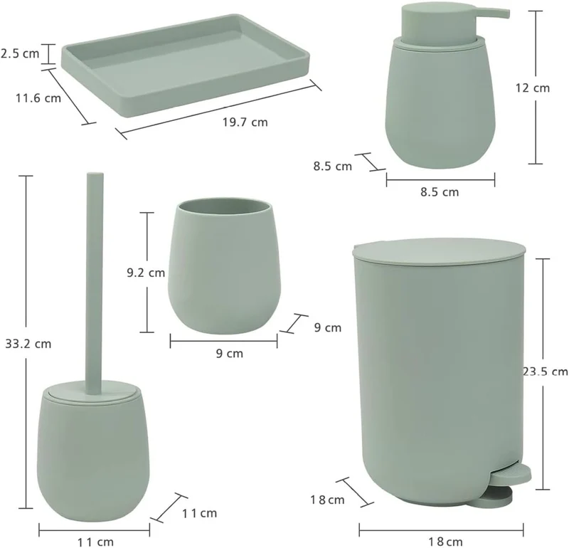 Set Accessori Bagno 6 Pezzi in ABS Il Gruppone