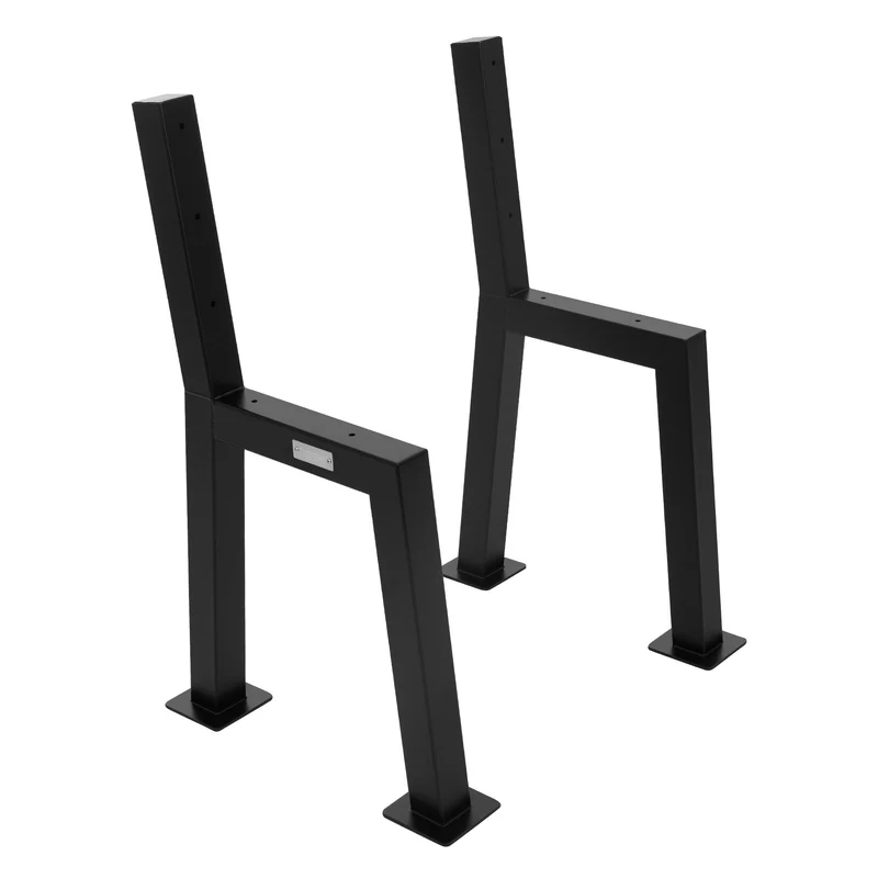 Bankgestell Bankkufen 2er Set H-Design 47 x 77,5 cm Schwarz aus Stahl ML-Design