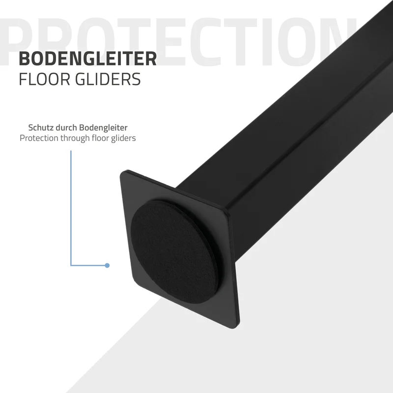 Bankgestell Bankkufen 2er Set H-Design 47 x 77,5 cm Schwarz aus Stahl ML-Design