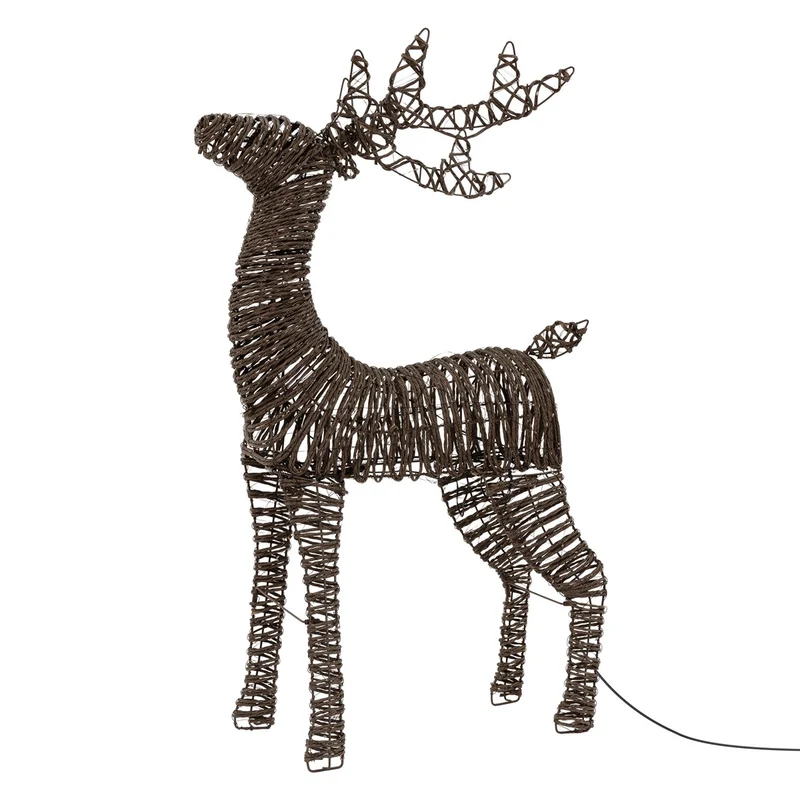 ECD GERMANY | LED Rentier Innen Außen 95 cm 600 LED Extra Warmweiß Weihnachtsdeko mit Lichterkette Weihnachtsbeleuchtung Garten Weihnachtsfigur Hirsch