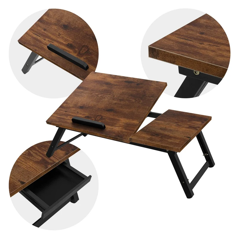 ML-Design | Laptoptisch klappbar aus Holz Lapdesks Notebooktisch fürs Bett/Sofa
