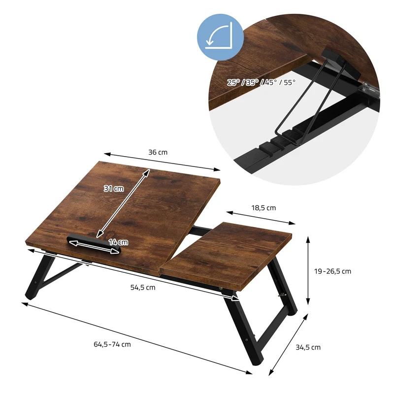 ML-Design | Laptoptisch klappbar aus Holz Lapdesks Notebooktisch fürs Bett/Sofa