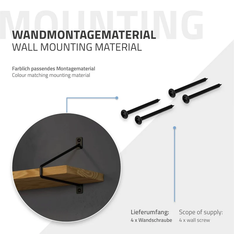 ML-Design | Wandkonsole 2er Set aus Stahl Regalhalterung