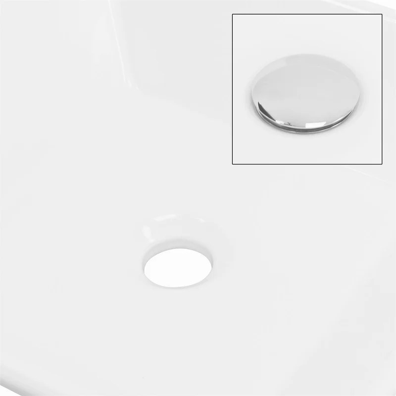 LuxeBath | Waschbecken Quadratisch ohne Überlauf 410x410x120 mm aus Keramik Waschplatz Handwaschbecken für das Badezimmer