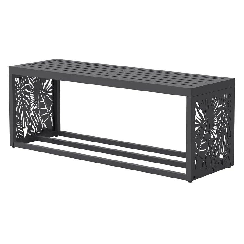 ML-DESIGN | Kaminholzregal Innen/Aussen mit Sitzbank 120x38x43 cm Stahl verzinkt Anthrazit Brennholzregal Metall Holzlager Feuerholzregal wetterfest