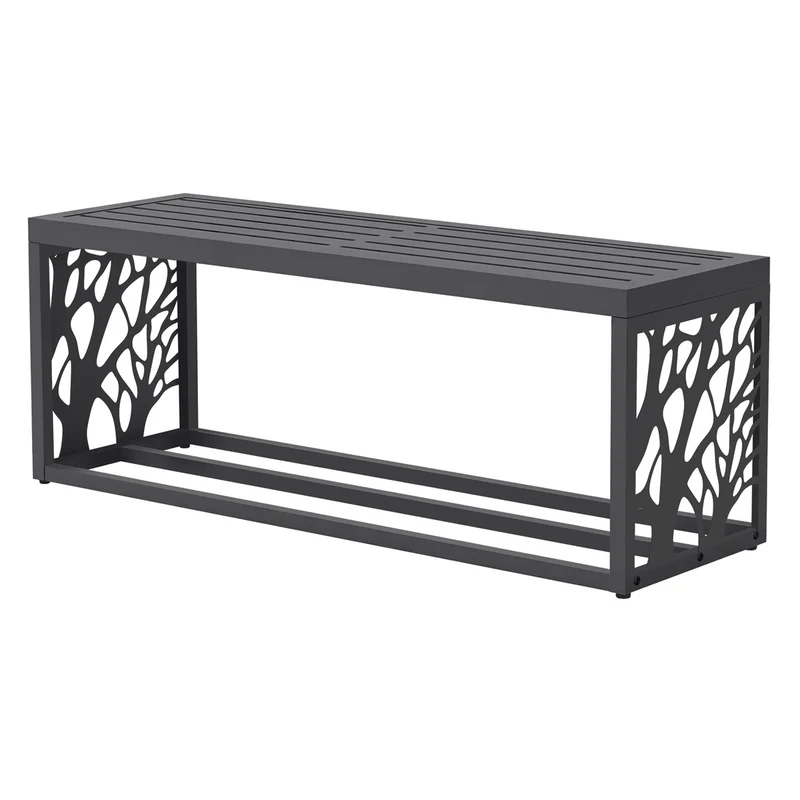 ML-DESIGN | Kaminholzregal Innen/Aussen mit Sitzbank 120x38x43 cm Stahl verzinkt Anthrazit Brennholzregal Holzlager Metall Feuerholzregal wetterfest
