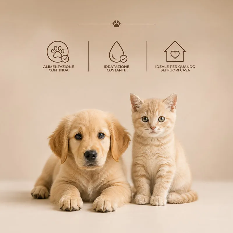 Dispenser Automatico 2 in 1 per Cani e Gatti con Abbeveratoio Il Gruppone