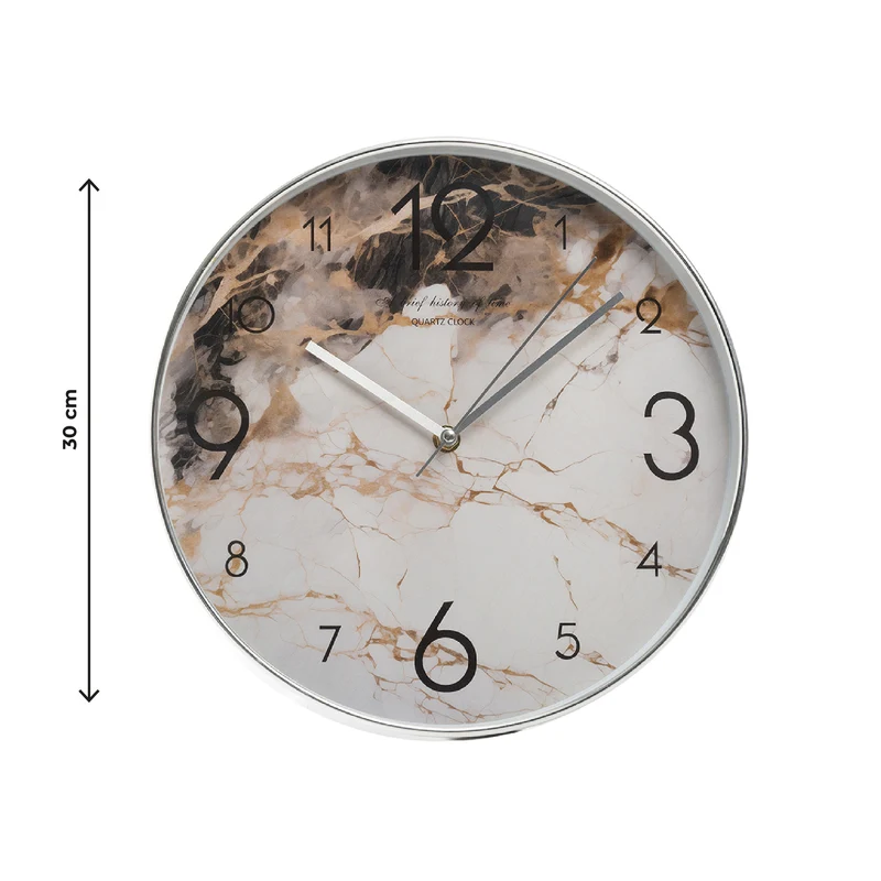 Orologio da Parete Mithas 30 cm Effetto Marmo con Cornice Il Gruppone