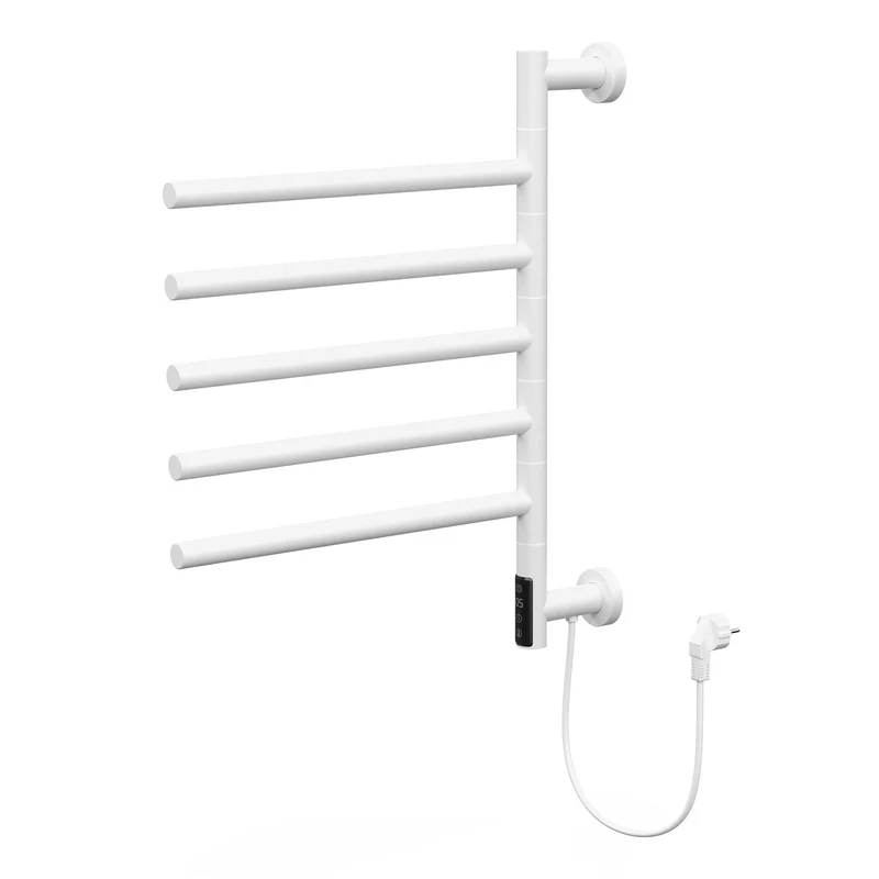 LuxeBath | Handtuchwärmer Elektrisch 450x622 mm mit 5 schwenkbaren Armen & Timerfunktion, 75W Handtuchheizkörper